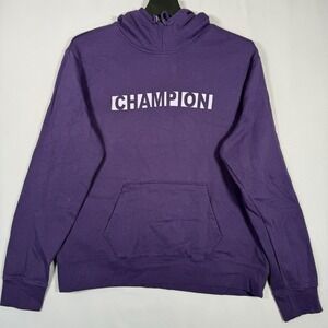 Champion Sweatshirt Women XL Purple Hoodie Pocket Logo Street Wear‎ Athletic